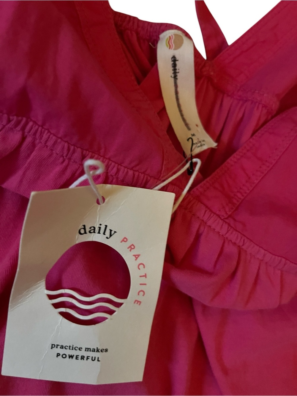 NWT Daily Practice by Anthropologie Bubble Mini Dress Hot Pink Size Medium - Picture 6 of 8